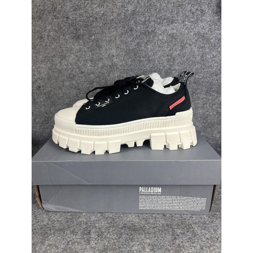 Palladium Shoes Womens Size 9.5 Black Marshmallow Revolt Lo TX Platform Lug Sole